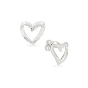 Sterling Silver Twisted Heart Earrings 