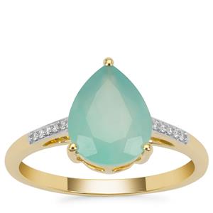 Gem-Jelly™ Aquaprase™ Ring with Diamond in 9K Gold 2cts