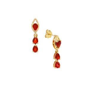 1ct Songea Red Sapphire 9K Gold Earrings 