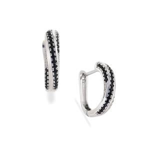 2cts Black Spinel Sterling Silver Earrings 