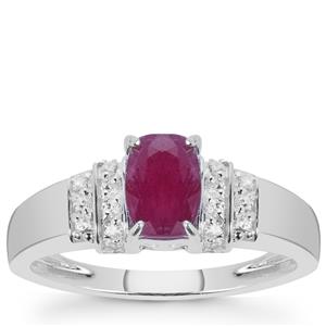 Luc Yen Ruby Ring with White Zircon in Sterling Silver 1.63cts