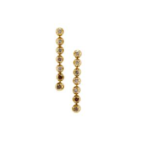 1/2ct Natural Ombre Diamonds 9K Gold Earrings