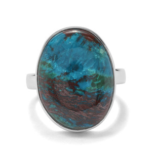 15.10ct Chrysocolla Sterling Silver Indus Valley Ring