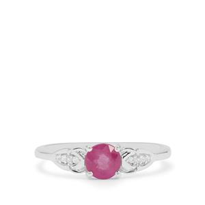 Ilakaka Hot Pink Sapphire & White Zircon Sterling Silver Ring ATGW 0.90ct (F)