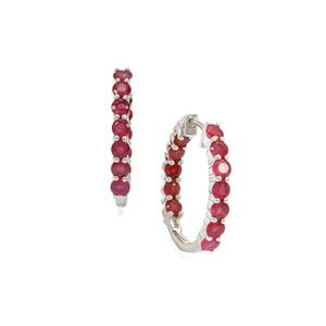 Bemainty Ruby Earrings in Sterling Silver 4cts