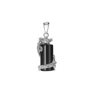 'The Enchanted Dragon' 10ct Black Onyx Sterling Silver Pendant