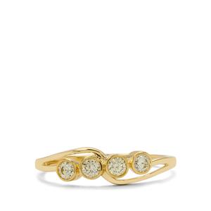1/4ct Natural Yellow Diamonds 9K Gold Ring