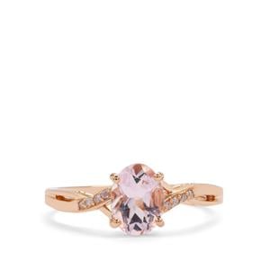 Alto Ligonha Morganite & Natural Pink Diamond 9K Rose Gold Ring ATGW 1.05cts