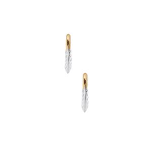9K Two Tone Gold Diamond Cut Creole Earrings 0.50g