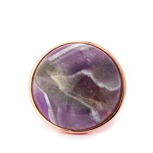 33ct Banded Amethyst Rose Gold Tone Sterling Silver Ring 