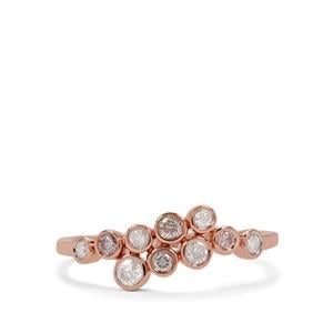 1/3cts Pink, White Diamonds 9K Rose Gold Ring 