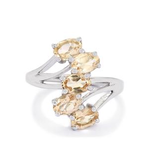 1.30 Carat Genuine Morganite and White Topaz .925 Sterling Silver Ring main image 1