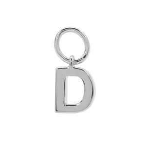 Molte D Letter Charm in Sterling Silver