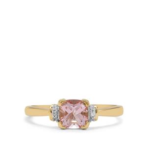 Idar Pink Morganite & White Zircon 9K Gold Ring ATGW 0.85cts