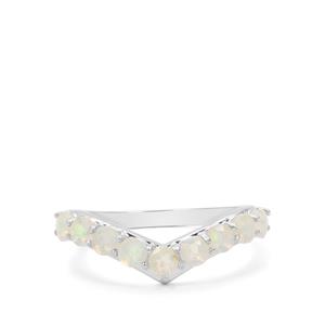 0.70cts Ethiopian Opal Sterling Silver Ring 