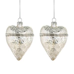 Set of Two Heart Opening Hanging Decorations