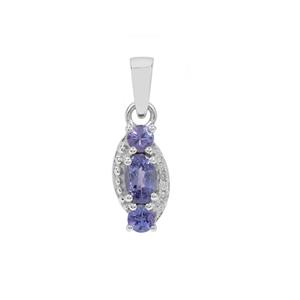 Tanzanite Pendant with White Zircon in Sterling Silver 1.05cts