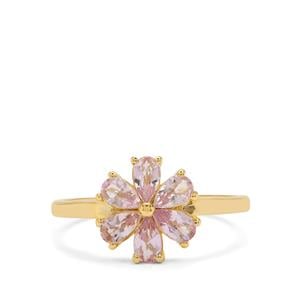 1.25cts Imperial Pink Topaz 9K Gold Ring 