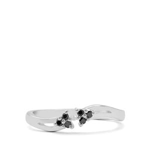 1/20ct Black & White Diamond Sterling Silver Ring 