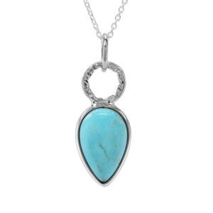 Arizona Turquoise Pendant Necklace in Sterling Silver 6.42cts