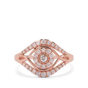 1/2ct Natural Pink Diamond 9K Rose Gold Ring 