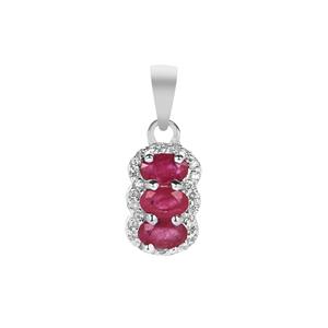 Montepuez Ruby & White Zircon Sterling Silver Pendant ATGW 1.04cts