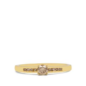 1/4ct Cape Champagne Diamonds 9K Gold Ring