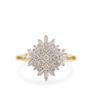 1/2ct Snowflake Diamond 9K Gold Ring
