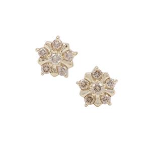Champagne Argyle Diamond Earrings in 9K Gold 0.34ct