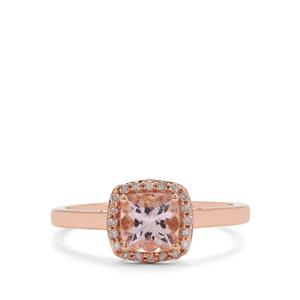 Cherry Blossom™ Morganite & Natural Pink Diamond 9K Rose Gold Ring ATGW 0.90ct