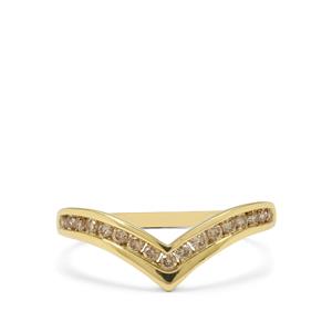 1/4ct Champagne Argyle Diamonds 9K Gold Ring 