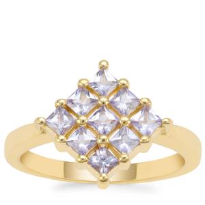 Tanzanite Ring in Gold Plated Sterling Silver 0.83ct