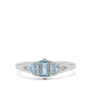 0.70ct Swiss Blue Topaz Sterling Silver Ring