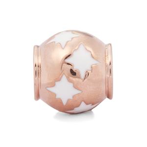White Stars Kama Bead Charms in Rose Gold Plated Sterling Silver