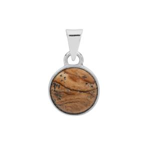 6.70ct Picture Jasper Sterling Silver Aryonna Pendant