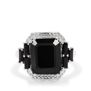 8.70ct Black Spinel Sterling Silver Ring 