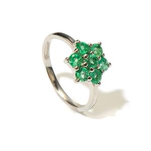 0.90ct Ethiopian Emerald Sterling Silver Ring 