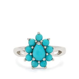 1.65cts Sleeping Beauty Turquoise Sterling Silver Ring 