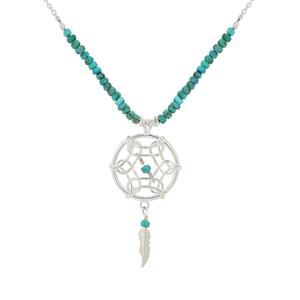 14.35cts Sleeping Beauty Turquoise Sterling Silver Pendant Necklace 