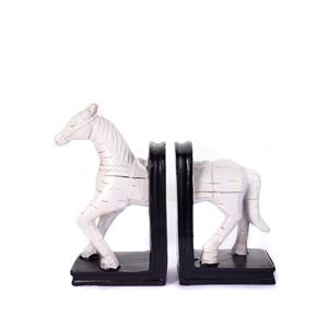 "Equestrian" Bookshelf Book Ends - Speckled White Finish