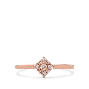 1/5cts Pink Diamonds 9K Rose Gold Ring 
