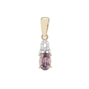 Mahenge Spinel Pendant with Diamond in 9K Gold 0.52ct