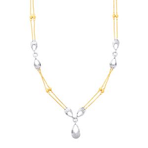 18" Necklace in Two Tone Gold Plated Sterling Silver 9.59g