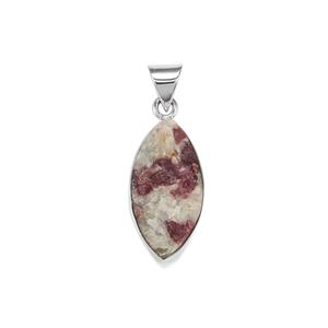 Pink Tourmaline Drusy Pendant in Sterling Silver 22cts