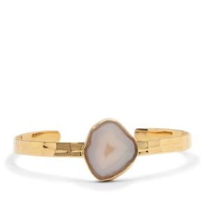 Agate Bangle in Gold Plated Sterling Silver 17.35cts