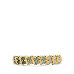 1/4ct Ombre Blue & White Diamonds 9K Gold Ring