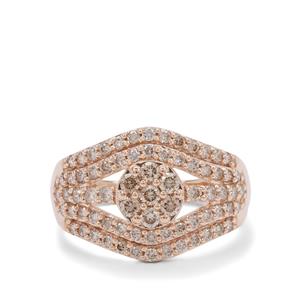  Champagne Argyle Diamond Ring in 9K Rose Gold 1cts