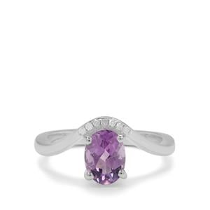 Moroccan Amethyst & Diamond Sterling Silver Ring ATGW 1.20cts