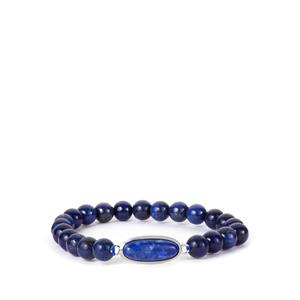 Lapis Lazuli Stretchable Bracelet in Sterling Silver 88.46cts