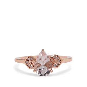 Alto Ligonha Morganite & Pink Diamond 9K Rose Gold Ring ATGW 1.20cts
